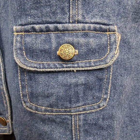 1990's Vinage Denim Vest Floral Dress - Picture 7 of 12